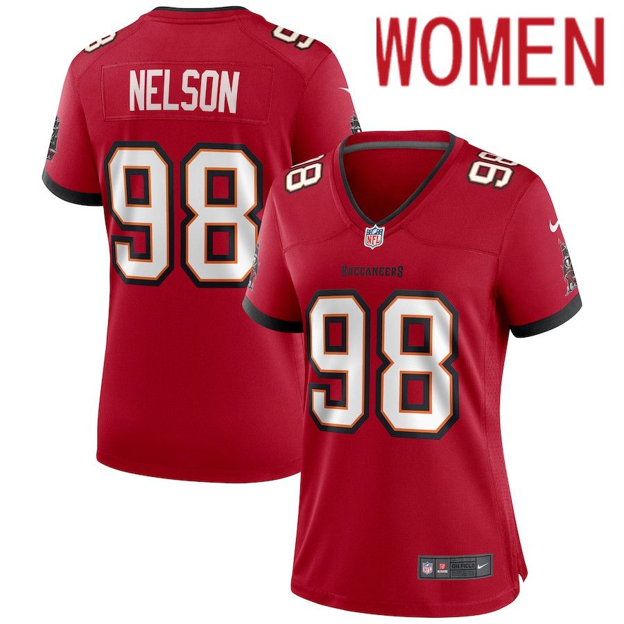 Women Tampa Bay Buccaneers #98 Anthony Nelson Nike Red Game NFL Jersey->women nfl jersey->Women Jersey
